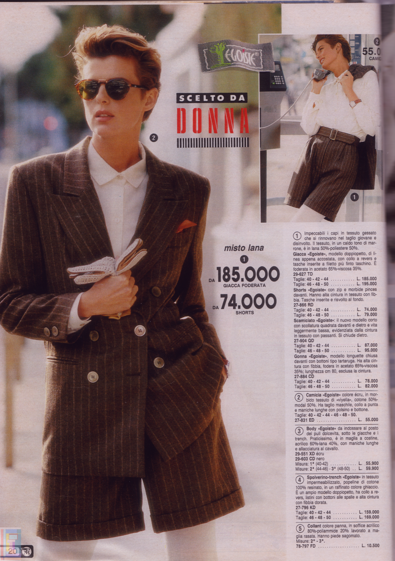 Elizabeth Josie Borain featured in  the Postalmarket advertisement for Autumn/Winter 1992