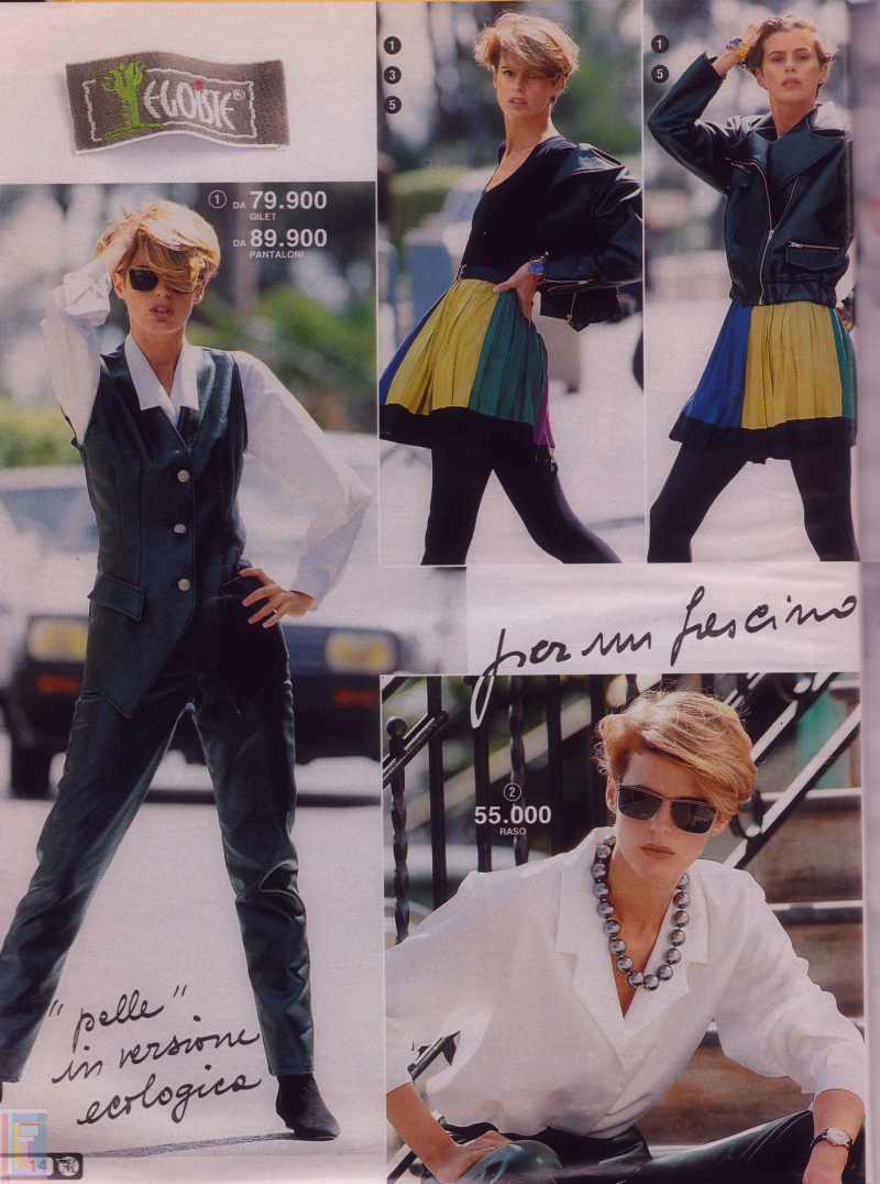 Elizabeth Josie Borain featured in  the Postalmarket advertisement for Autumn/Winter 1992