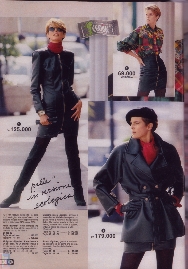 Elizabeth Josie Borain featured in  the Postalmarket advertisement for Autumn/Winter 1992