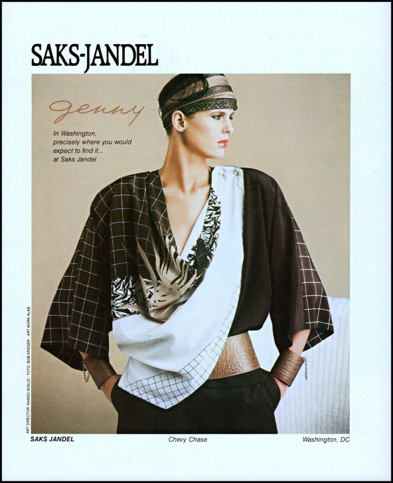 Elizabeth Josie Borain featured in  the Saks-Jandel advertisement for Spring/Summer 1984