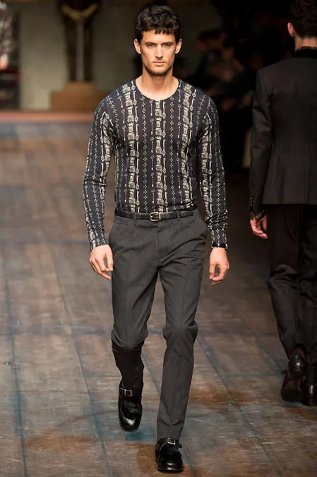 Garrett Neff featured in  the Dolce & Gabbana fashion show for Autumn/Winter 2014