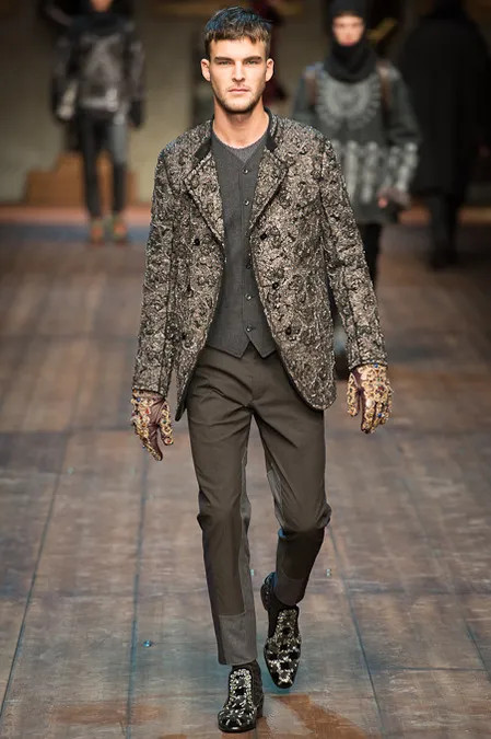 Patrick Kafka featured in  the Dolce & Gabbana fashion show for Autumn/Winter 2014