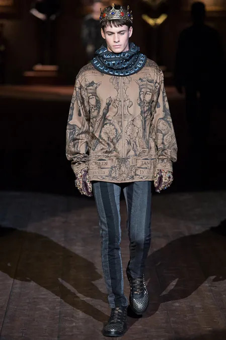 Joe Collier featured in  the Dolce & Gabbana fashion show for Autumn/Winter 2014