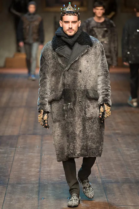 Arthur Kulkov featured in  the Dolce & Gabbana fashion show for Autumn/Winter 2014