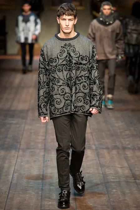 Oli Lacey featured in  the Dolce & Gabbana fashion show for Autumn/Winter 2014