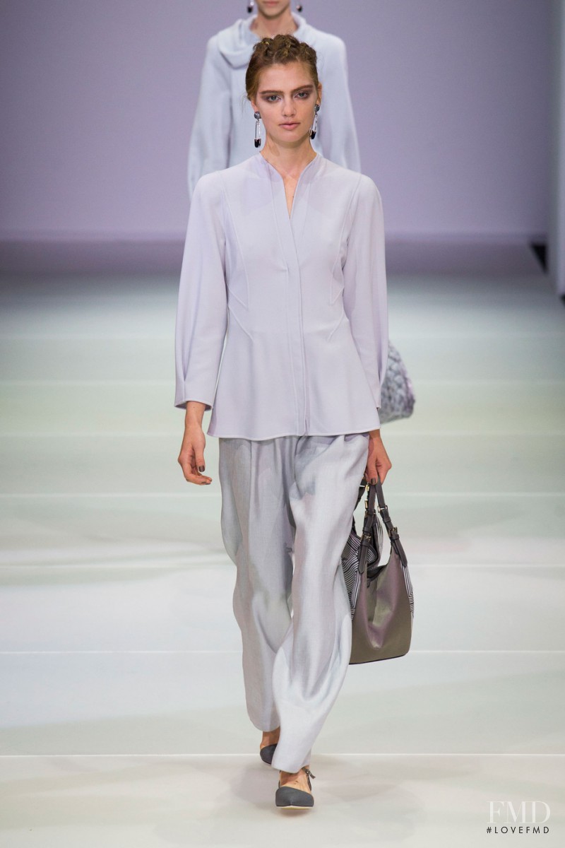 Emmy Rappe featured in  the Giorgio Armani fashion show for Spring/Summer 2015