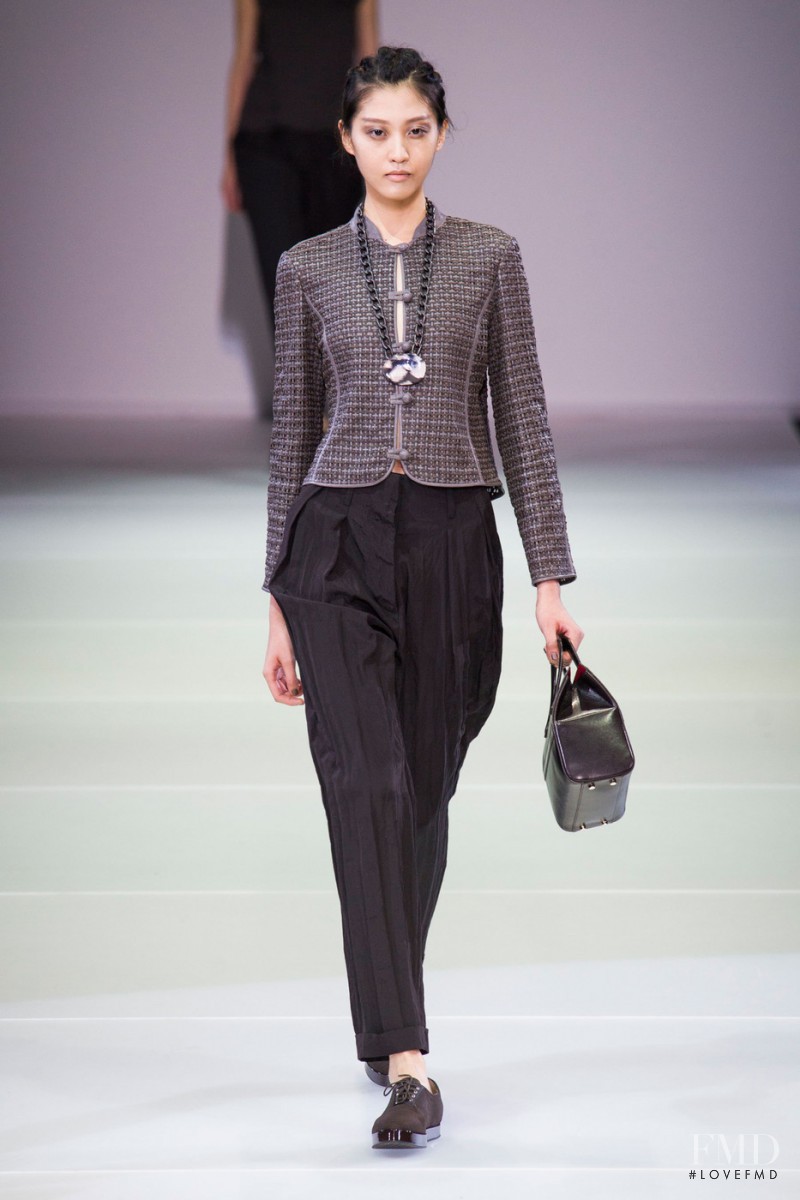 Shao Qing featured in  the Giorgio Armani fashion show for Spring/Summer 2015