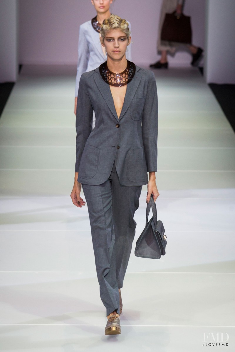 Devon Windsor featured in  the Giorgio Armani fashion show for Spring/Summer 2015