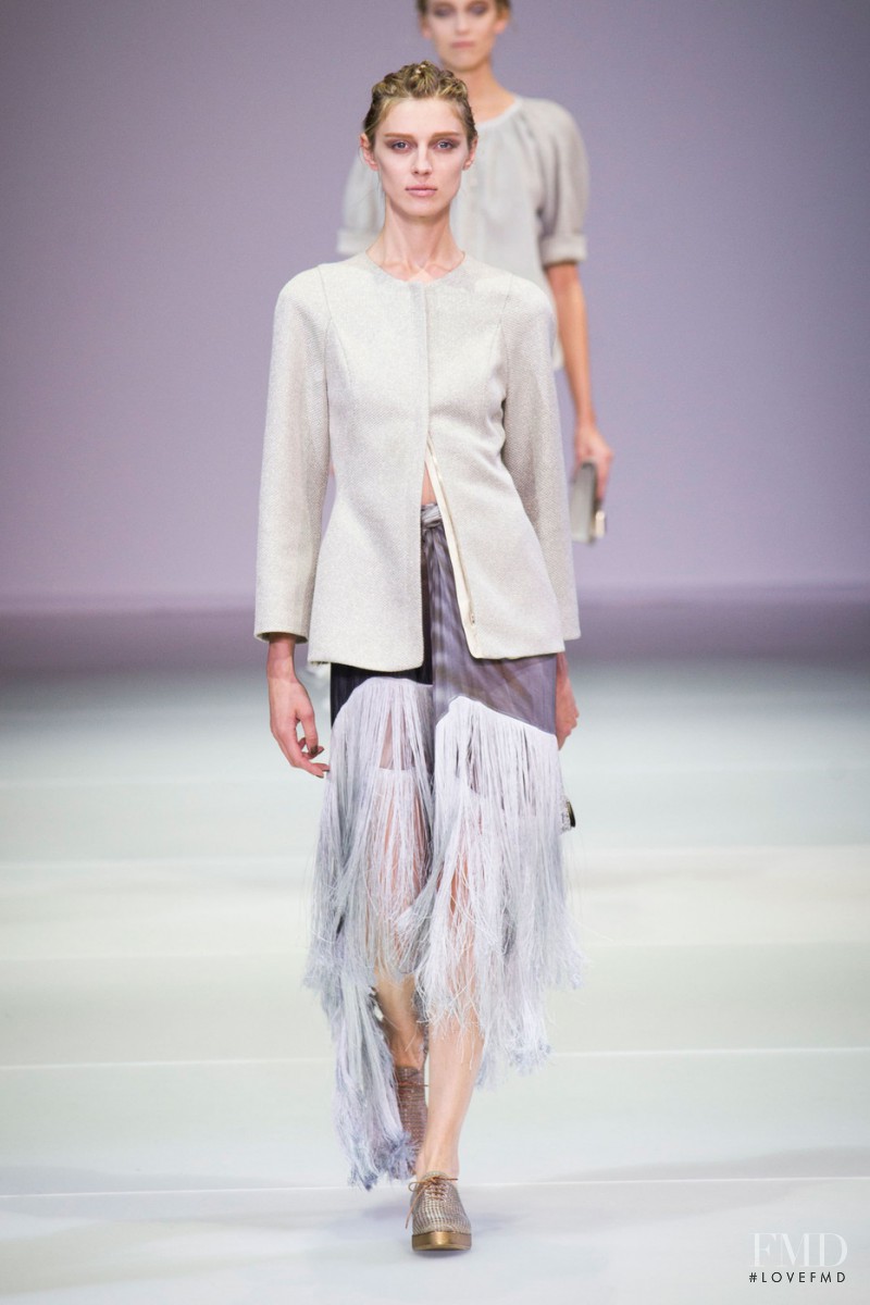 Olga Sherer featured in  the Giorgio Armani fashion show for Spring/Summer 2015