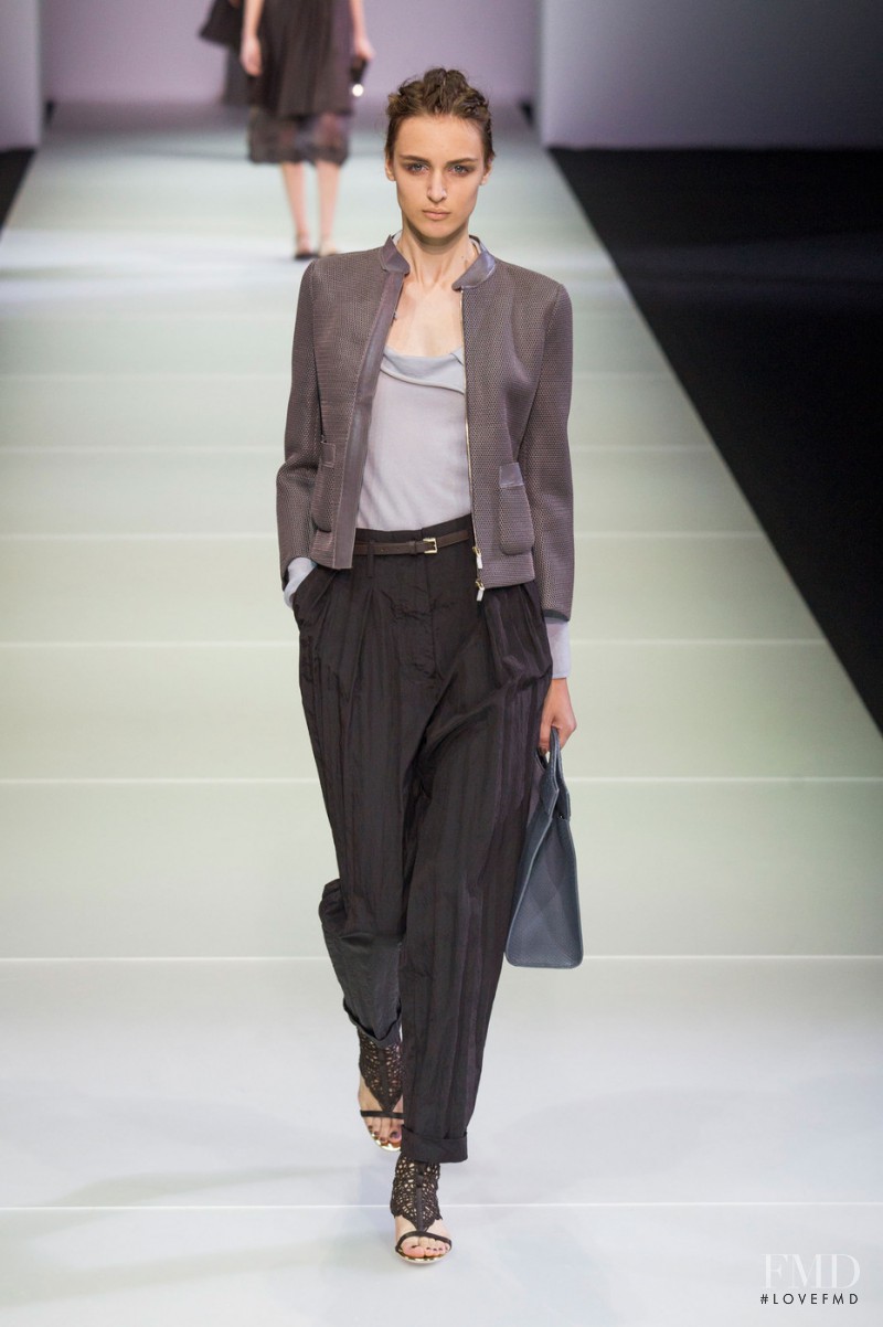 Stasha Yatchuk featured in  the Giorgio Armani fashion show for Spring/Summer 2015