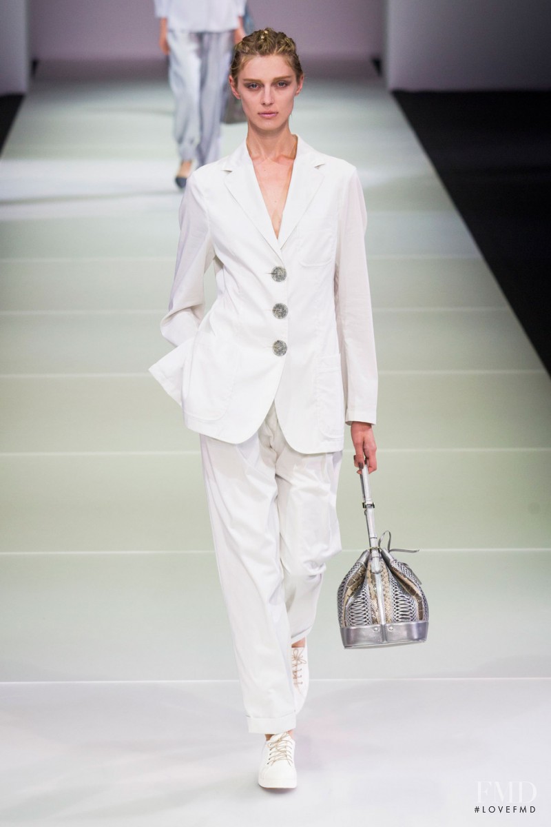 Olga Sherer featured in  the Giorgio Armani fashion show for Spring/Summer 2015