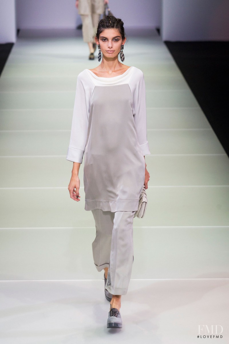 Giulia Manini featured in  the Giorgio Armani fashion show for Spring/Summer 2015