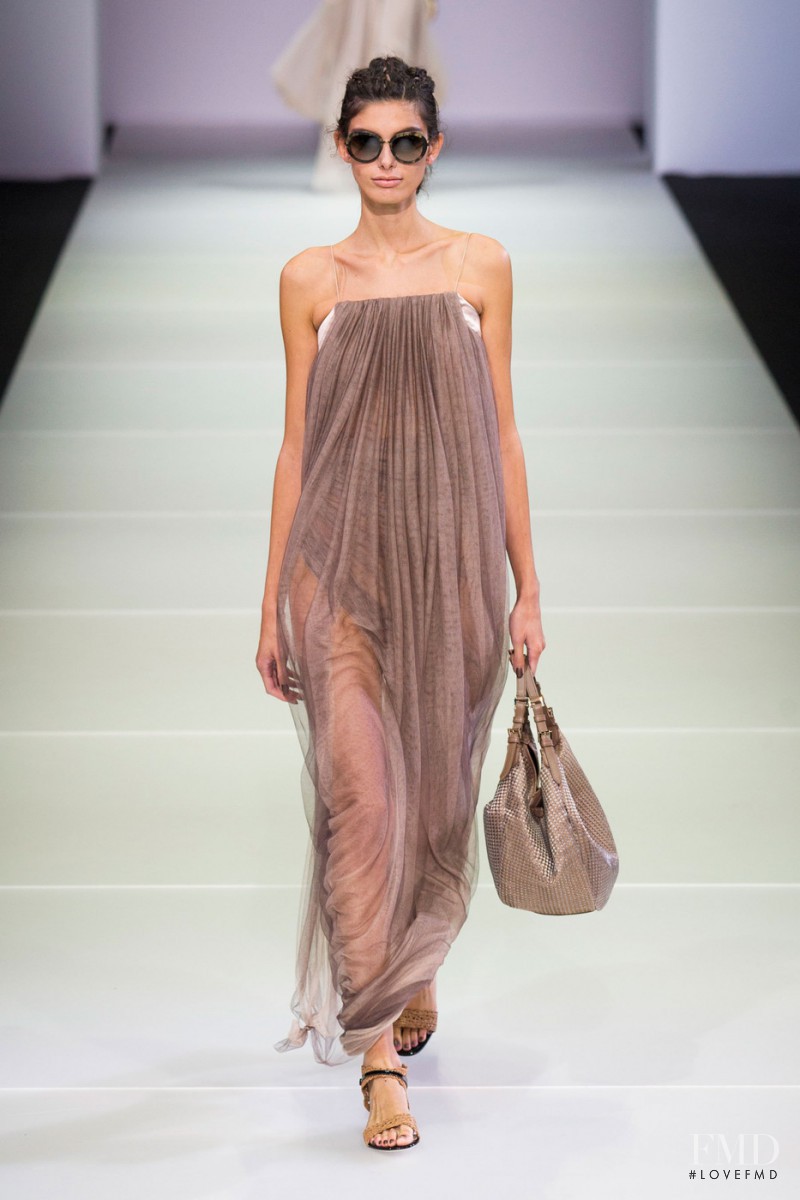 Giulia Manini featured in  the Giorgio Armani fashion show for Spring/Summer 2015