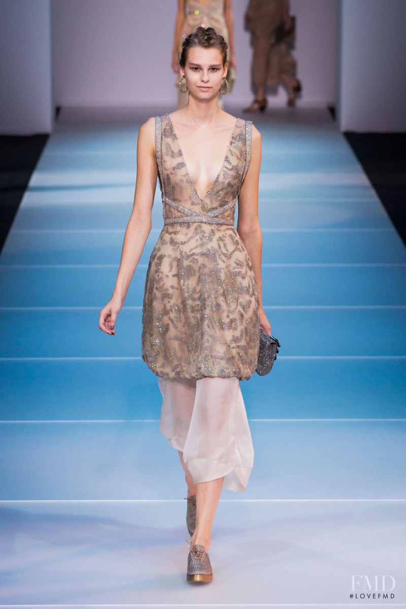 Mariina Keskitalo featured in  the Giorgio Armani fashion show for Spring/Summer 2015