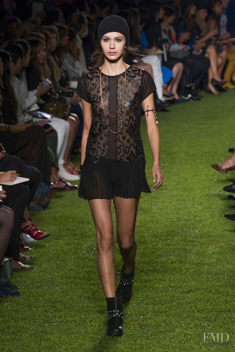 Dakota Dawn featured in  the be Blumarine fashion show for Spring/Summer 2015