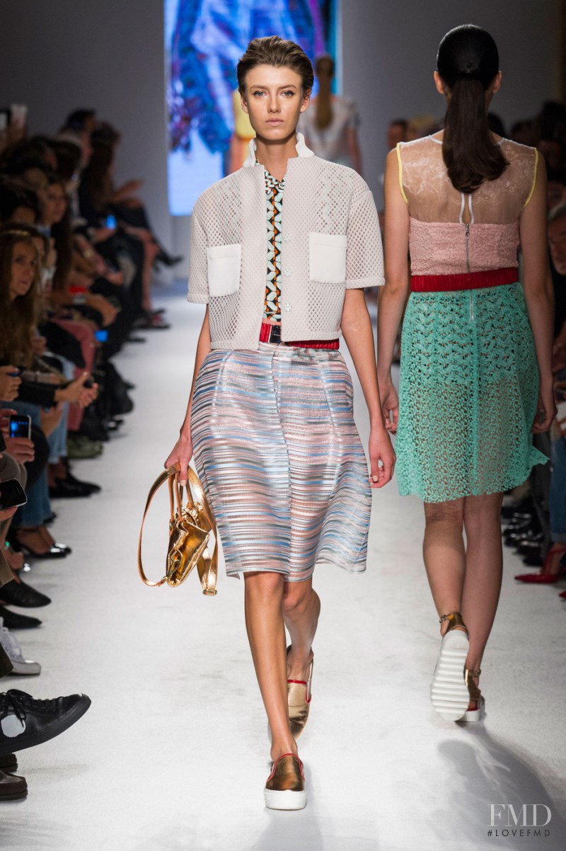 Alyosha Kovalyova featured in  the Massimo Rebecchi fashion show for Spring/Summer 2015