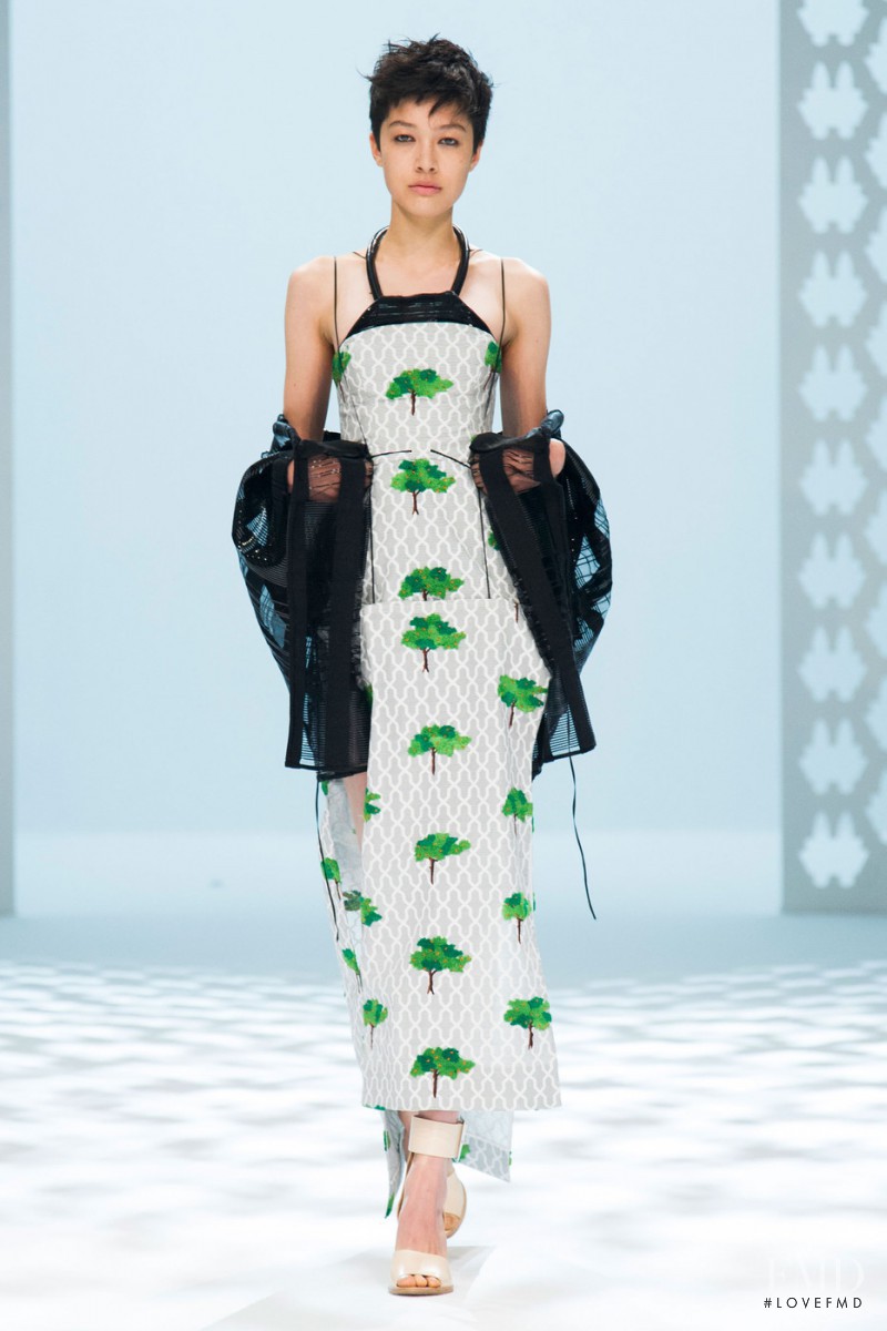 Kouka Webb featured in  the Hussein Chalayan fashion show for Spring/Summer 2015