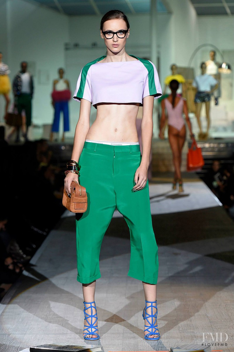 Stasha Yatchuk featured in  the DSquared2 fashion show for Spring/Summer 2015