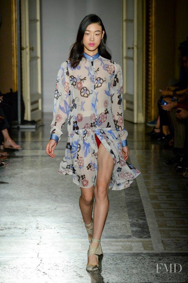 So Ra Choi featured in  the Aquilano.Rimondi fashion show for Spring/Summer 2015
