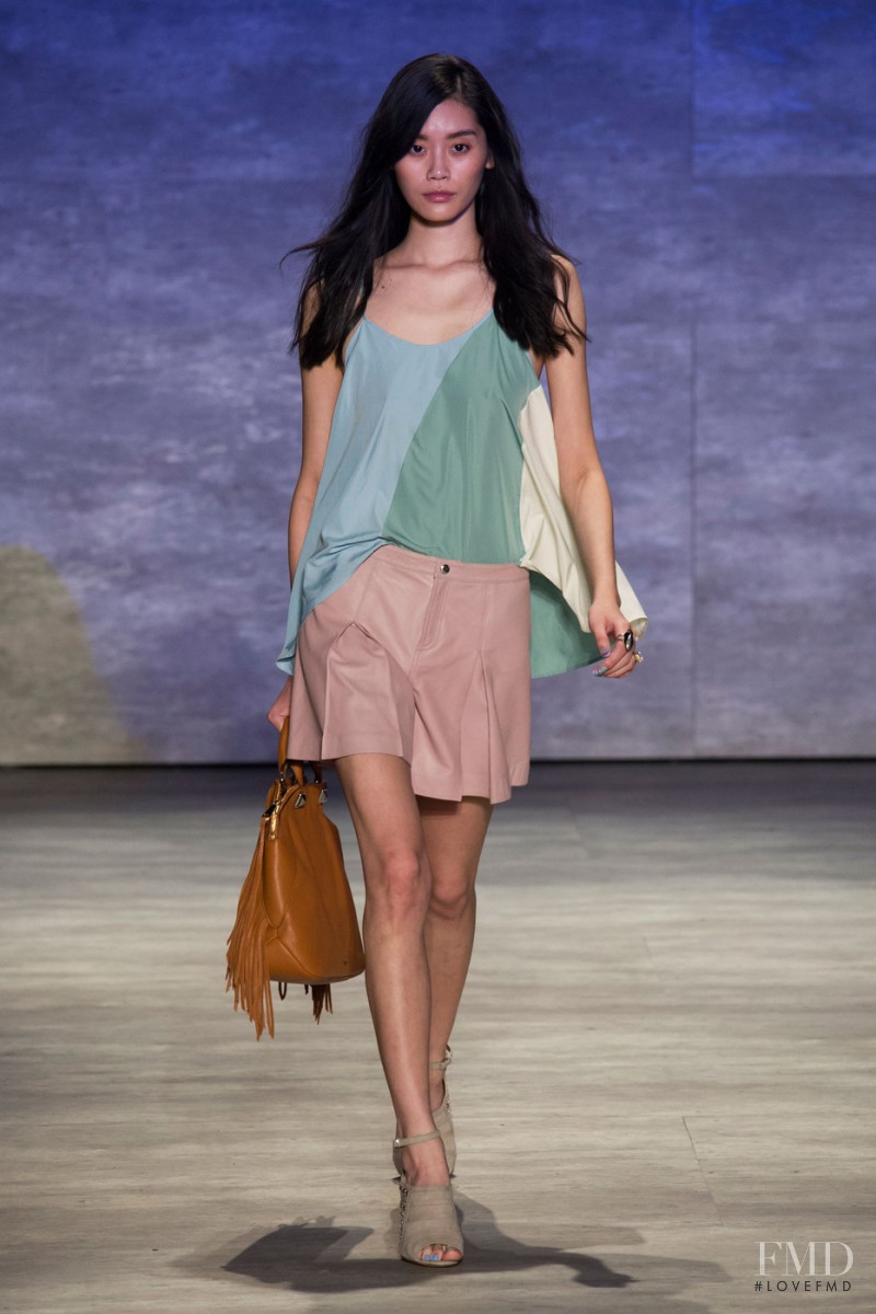 Ming Xi featured in  the Rebecca Minkoff fashion show for Spring/Summer 2015