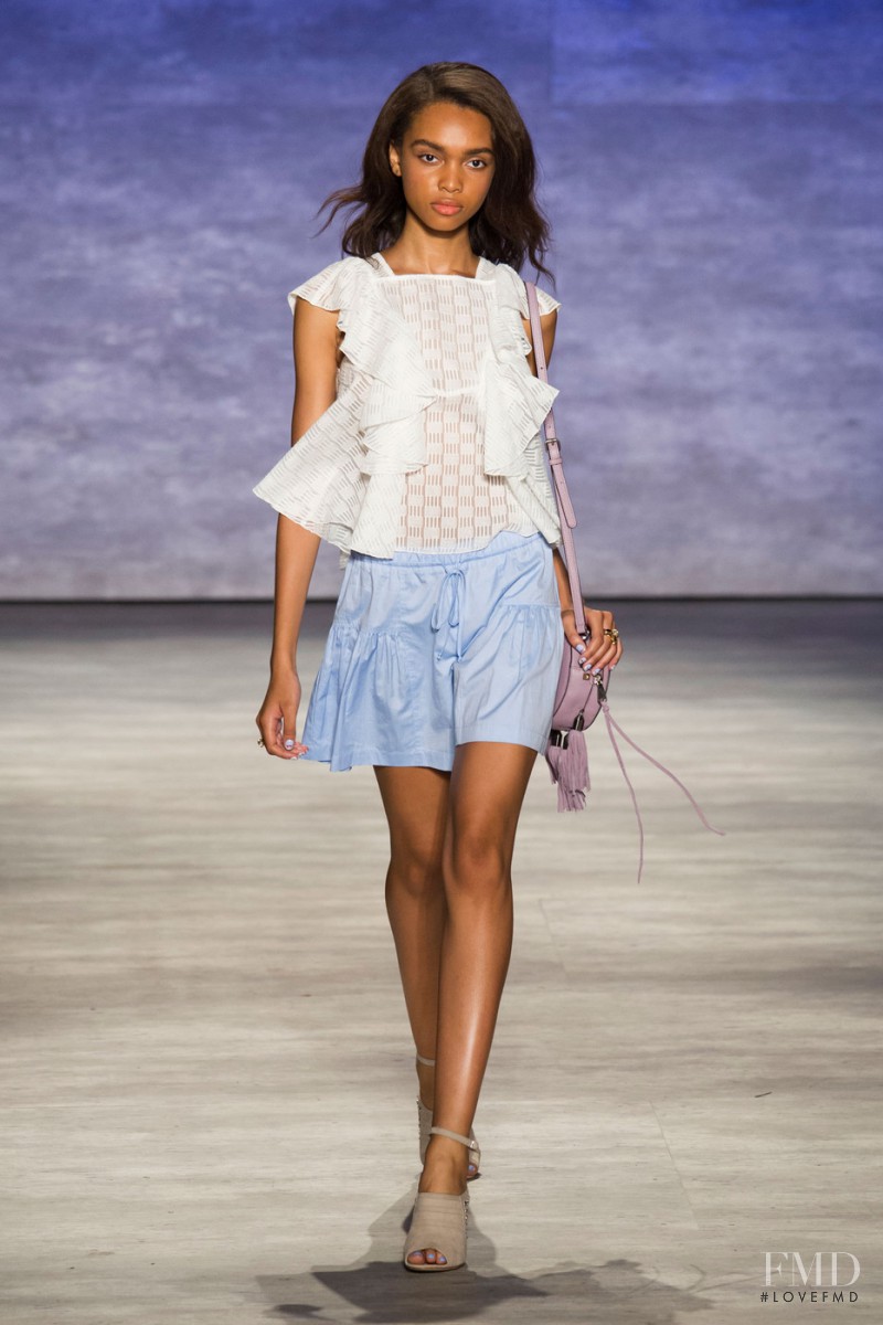 Samantha Archibald featured in  the Rebecca Minkoff fashion show for Spring/Summer 2015
