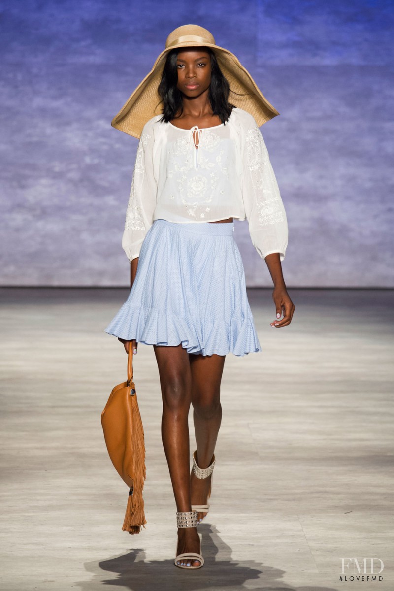 Maria Borges featured in  the Rebecca Minkoff fashion show for Spring/Summer 2015