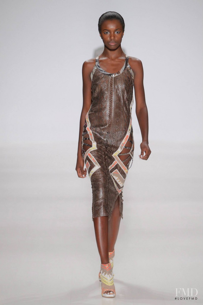 Leomie Anderson featured in  the Custo Barcelona fashion show for Spring/Summer 2015