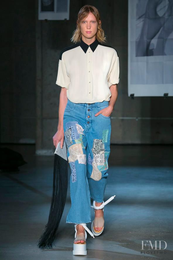 Annely Bouma featured in  the MM6 Maison Martin Margiela fashion show for Spring/Summer 2015