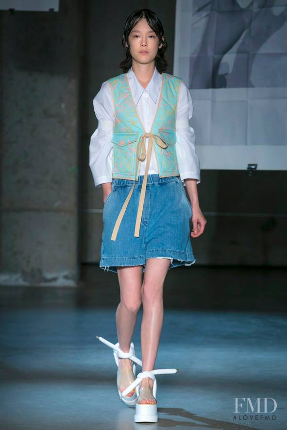 Mae Lapres featured in  the MM6 Maison Martin Margiela fashion show for Spring/Summer 2015