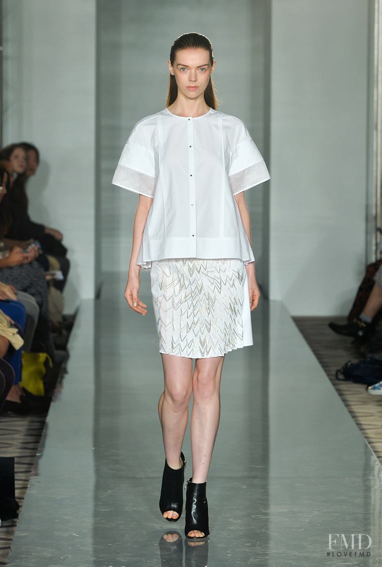 Sarah Taylor featured in  the Pringle of Scotland fashion show for Spring/Summer 2015