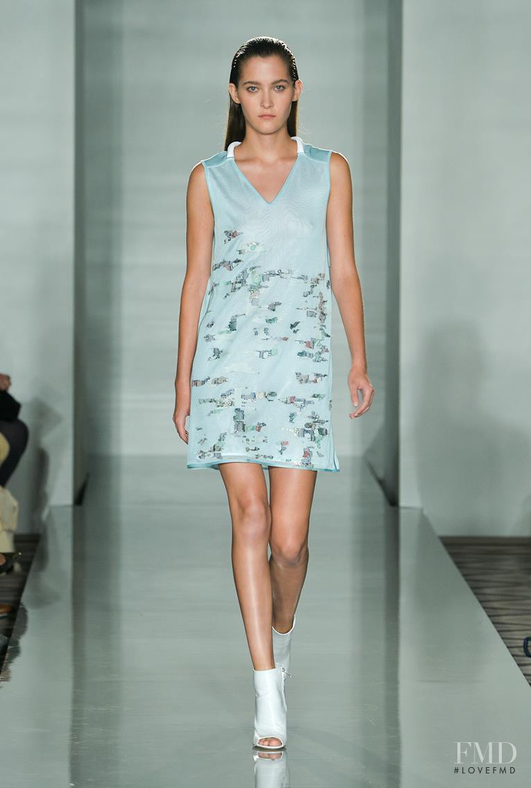 Emma Waldo featured in  the Pringle of Scotland fashion show for Spring/Summer 2015