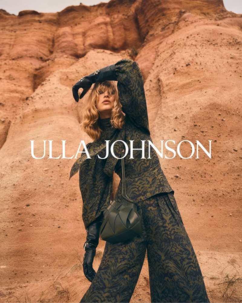 Nyaduola Gabriel featured in  the Ulla Johnson advertisement for Autumn/Winter 2025