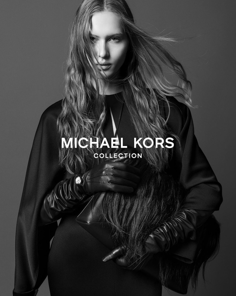Angelina Kendall featured in  the Michael Kors Collection advertisement for Autumn/Winter 2025