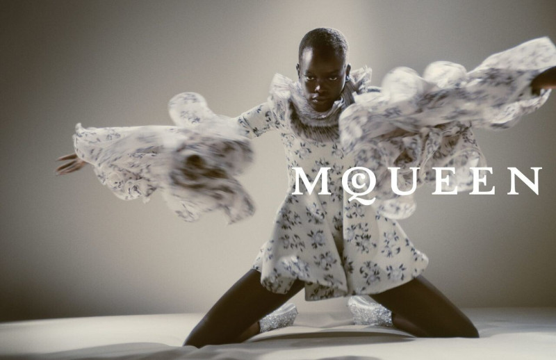 Alex Consani featured in  the Alexander McQueen advertisement for Autumn/Winter 2025