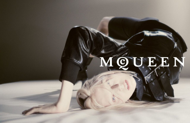 Alex Consani featured in  the Alexander McQueen advertisement for Autumn/Winter 2025