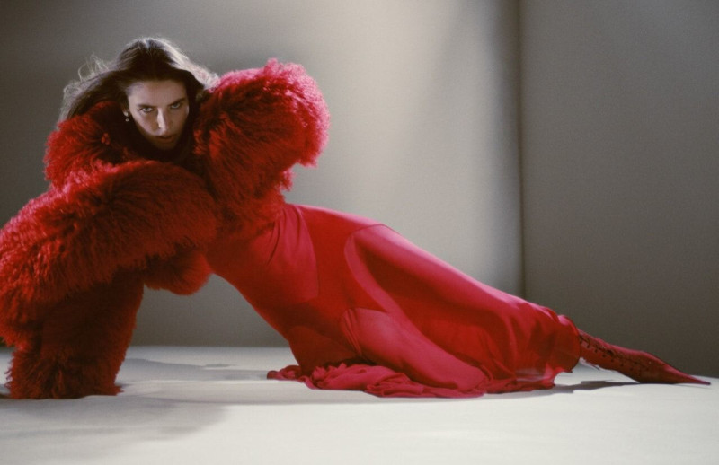 Alex Consani featured in  the Alexander McQueen advertisement for Autumn/Winter 2025
