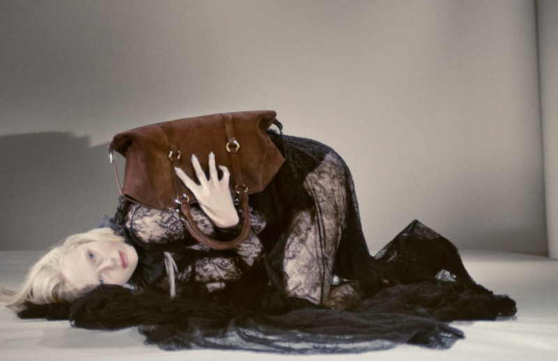 Alex Consani featured in  the Alexander McQueen advertisement for Autumn/Winter 2025