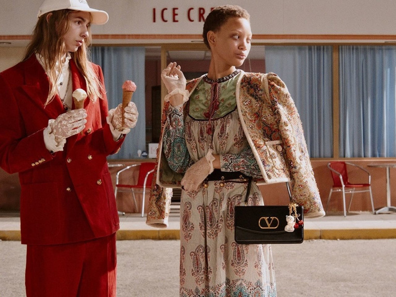 Amelia Gray Hamlin featured in  the Valentino advertisement for Autumn/Winter 2025