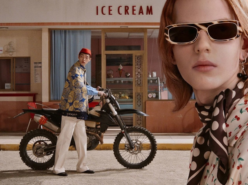 Amelia Gray Hamlin featured in  the Valentino advertisement for Autumn/Winter 2025