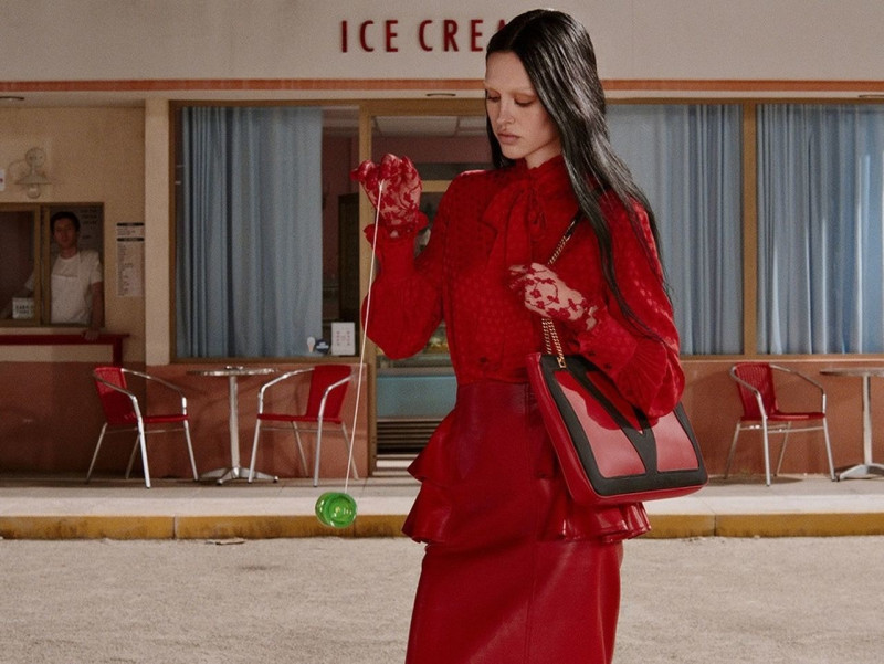 Amelia Gray Hamlin featured in  the Valentino advertisement for Autumn/Winter 2025