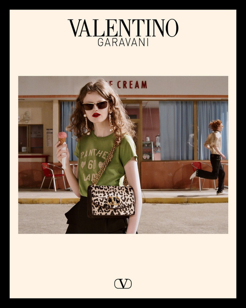 Amelia Gray Hamlin featured in  the Valentino advertisement for Autumn/Winter 2025