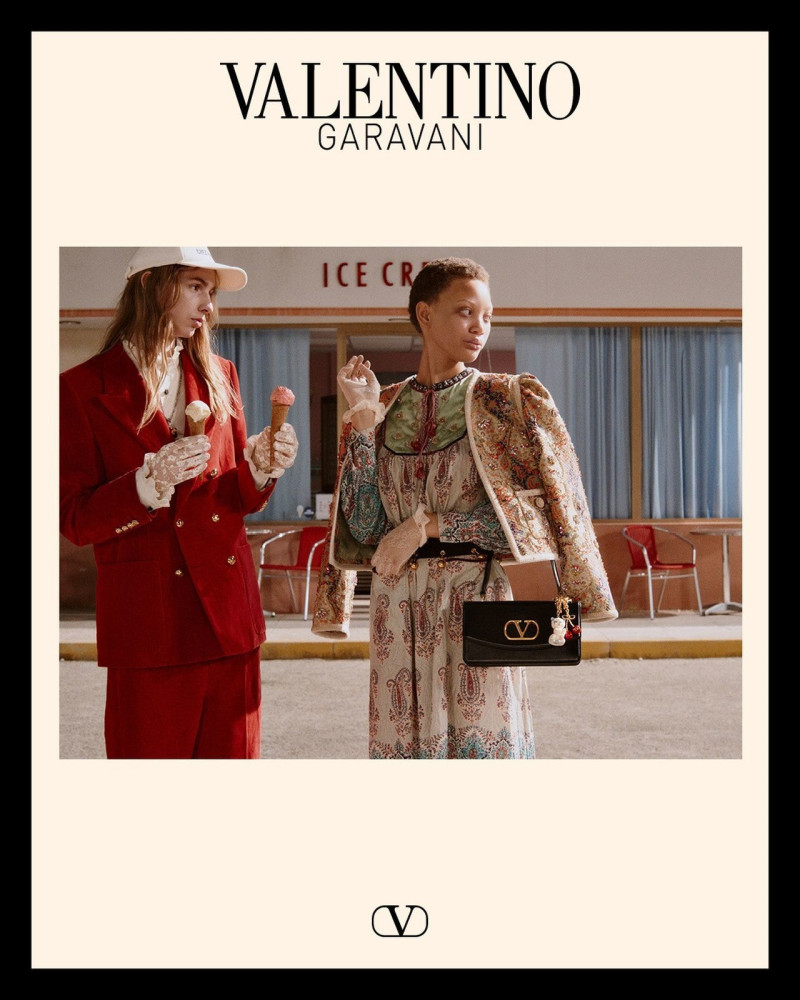 Amelia Gray Hamlin featured in  the Valentino advertisement for Autumn/Winter 2025