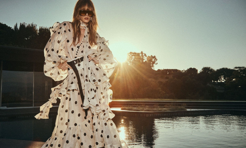 Kristine Lindseth featured in  the Zimmermann advertisement for Resort 2025