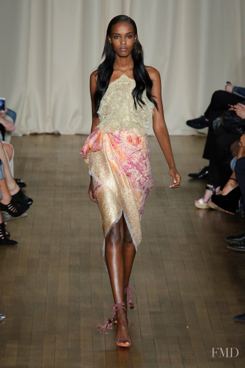 Leila Ndabirabe featured in  the Marchesa fashion show for Spring/Summer 2015