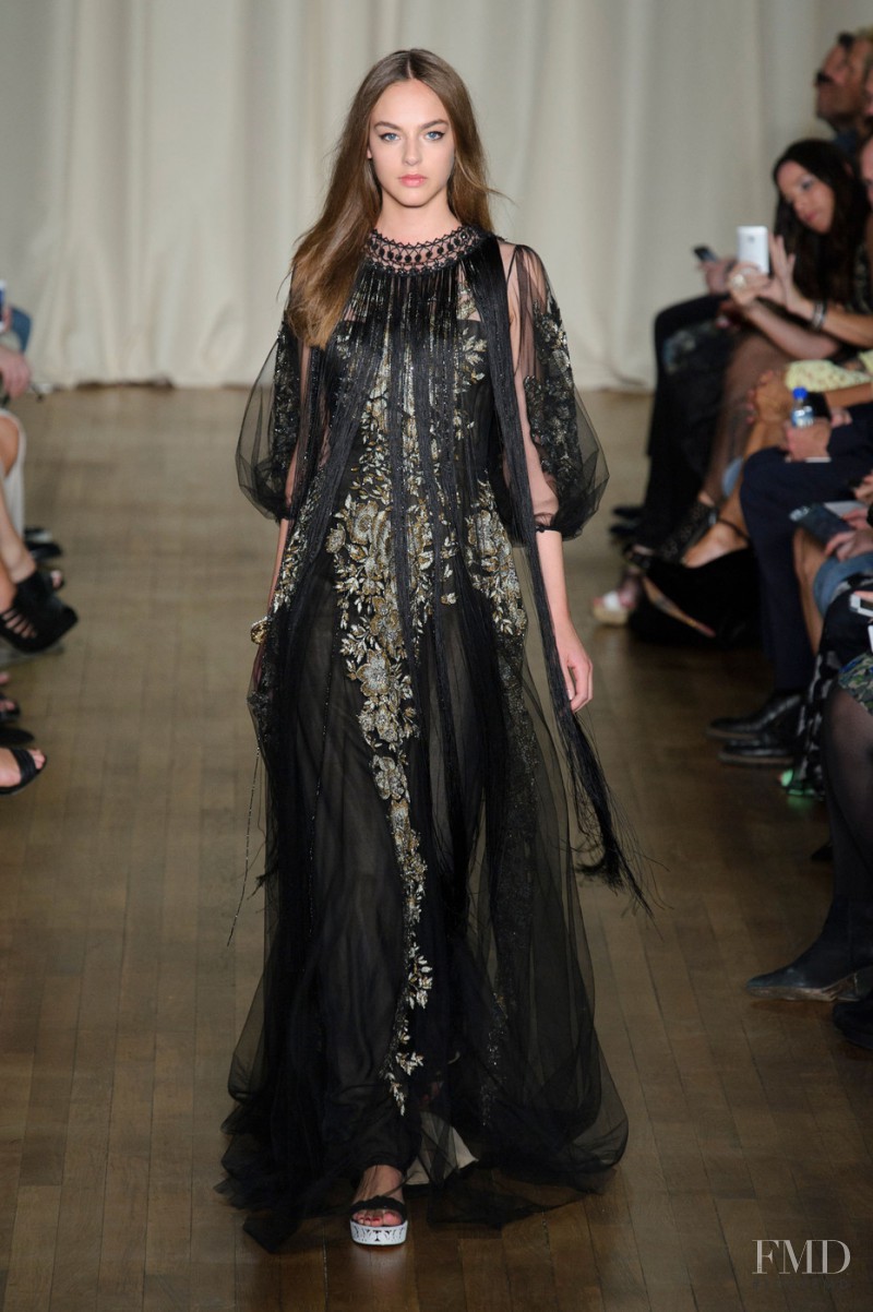 Alma Durand featured in  the Marchesa fashion show for Spring/Summer 2015