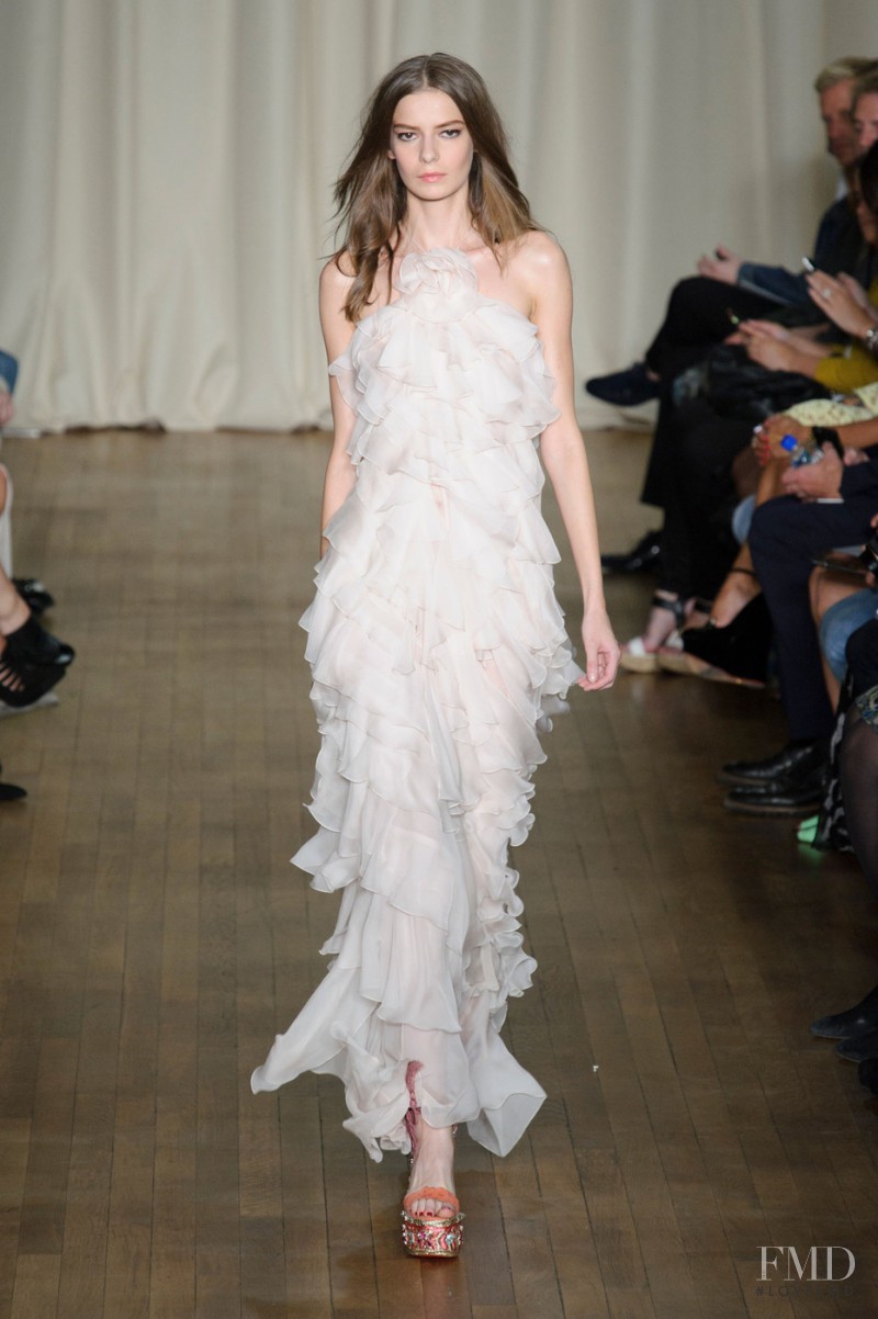 Dasha Denisenko featured in  the Marchesa fashion show for Spring/Summer 2015