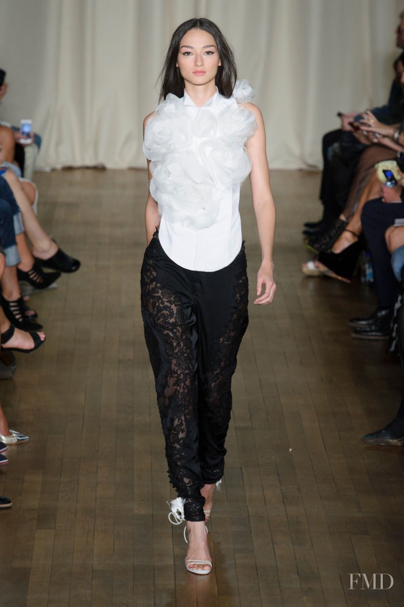 Bruna Tenório featured in  the Marchesa fashion show for Spring/Summer 2015