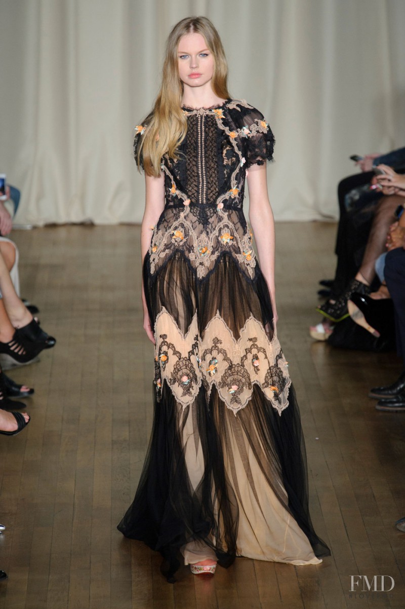 Kat Siegmund featured in  the Marchesa fashion show for Spring/Summer 2015