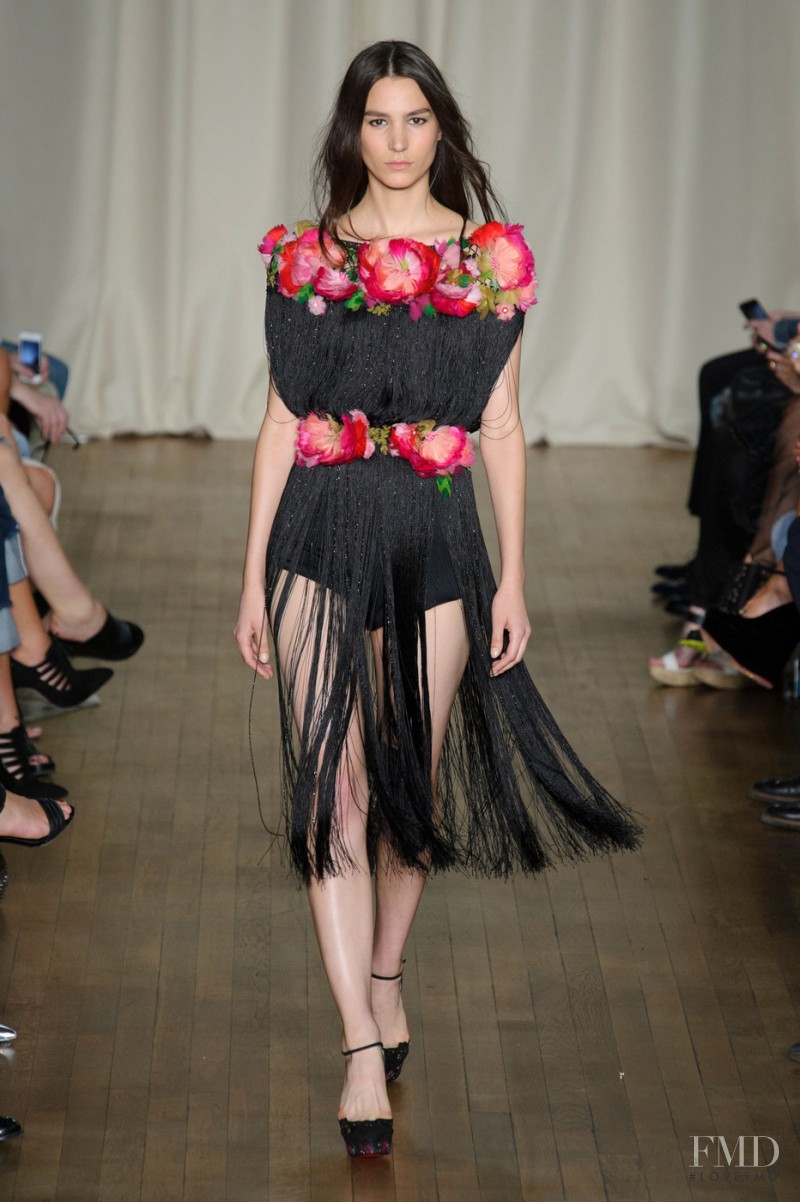 Mijo Mihaljcic featured in  the Marchesa fashion show for Spring/Summer 2015