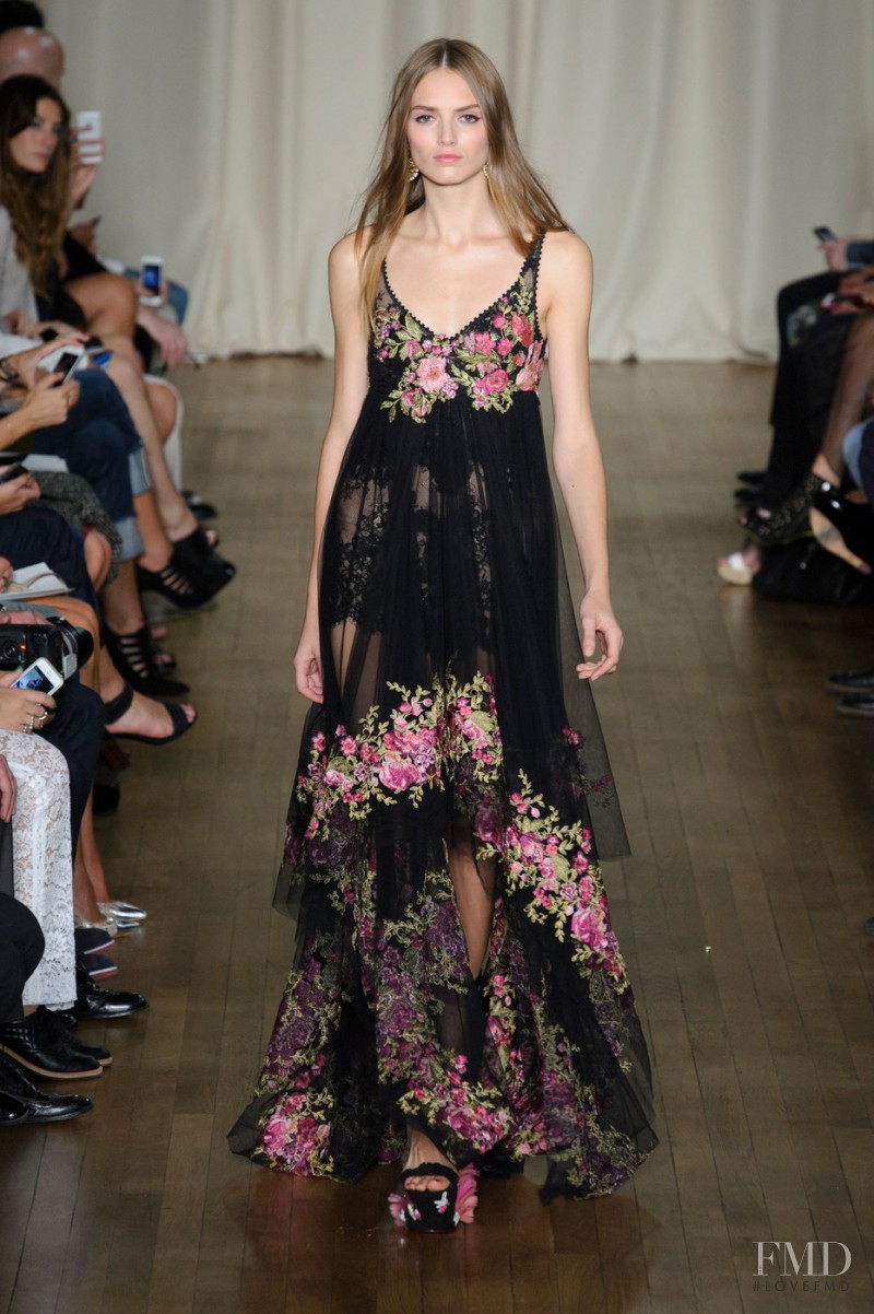 Agne Konciute featured in  the Marchesa fashion show for Spring/Summer 2015